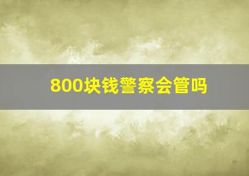 800块钱警察会管吗