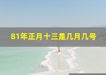 81年正月十三是几月几号