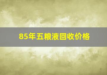 85年五粮液回收价格