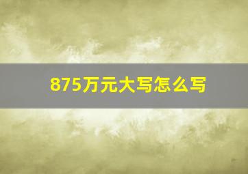 875万元大写怎么写