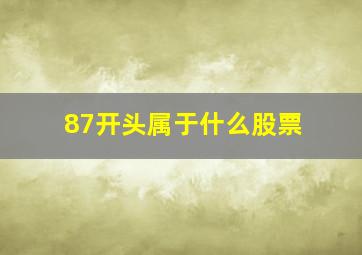 87开头属于什么股票