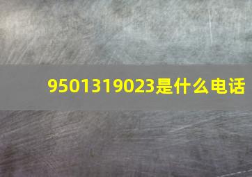 9501319023是什么电话