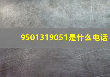 9501319051是什么电话