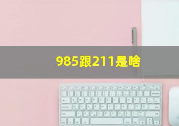 985跟211是啥