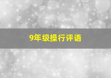 9年级操行评语