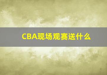 CBA现场观赛送什么