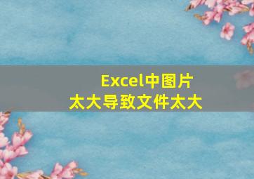 Excel中图片太大导致文件太大