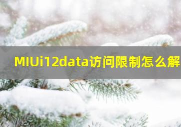 MIUi12data访问限制怎么解除