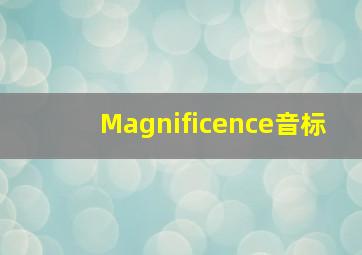 Magnificence音标