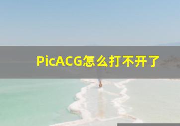 PicACG怎么打不开了