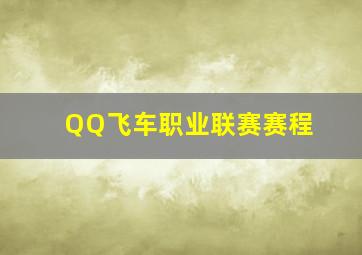 QQ飞车职业联赛赛程