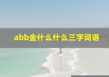 abb金什么什么三字词语