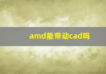 amd能带动cad吗