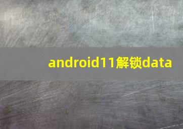 android11解锁data