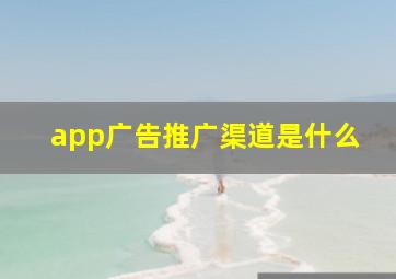 app广告推广渠道是什么