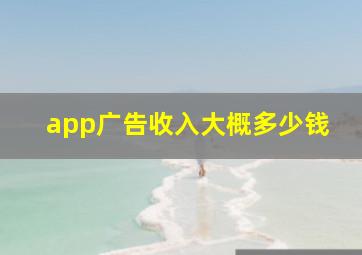 app广告收入大概多少钱