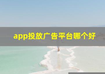 app投放广告平台哪个好