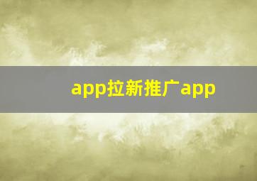 app拉新推广app