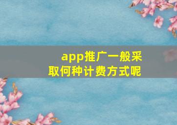 app推广一般采取何种计费方式呢