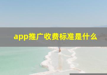 app推广收费标准是什么