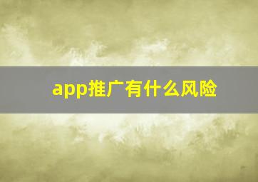 app推广有什么风险