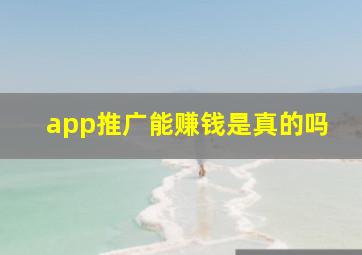 app推广能赚钱是真的吗