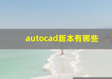 autocad版本有哪些