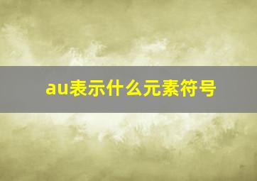 au表示什么元素符号