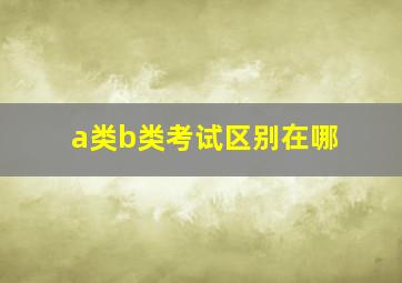 a类b类考试区别在哪