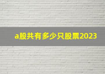 a股共有多少只股票2023