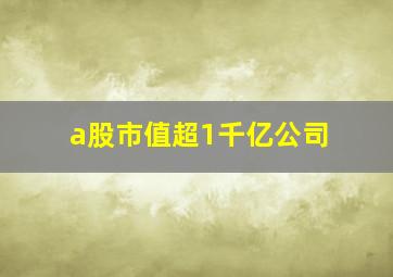 a股市值超1千亿公司