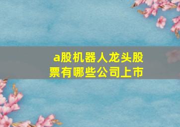 a股机器人龙头股票有哪些公司上市