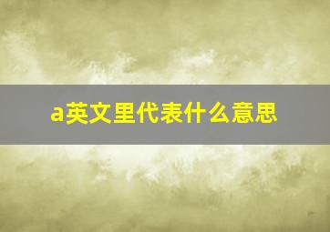 a英文里代表什么意思