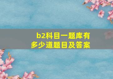 b2科目一题库有多少道题目及答案