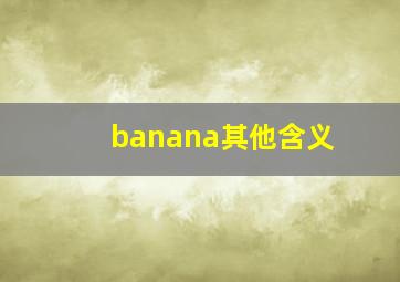 banana其他含义