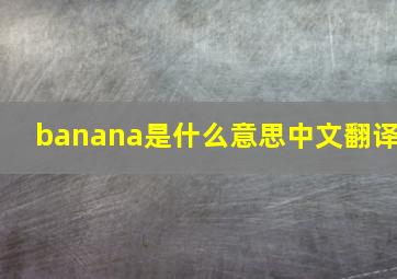 banana是什么意思中文翻译