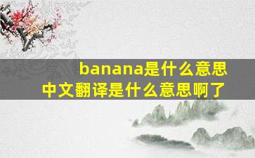 banana是什么意思中文翻译是什么意思啊了