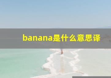 banana是什么意思译