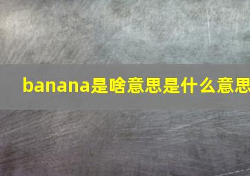 banana是啥意思是什么意思