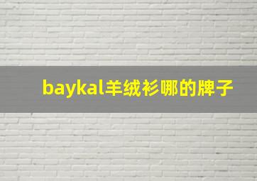 baykal羊绒衫哪的牌子