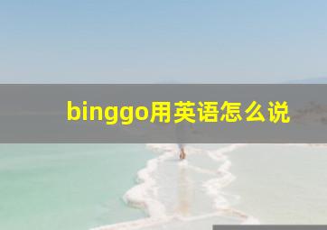 binggo用英语怎么说