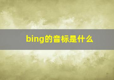 bing的音标是什么