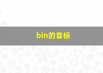 bin的音标