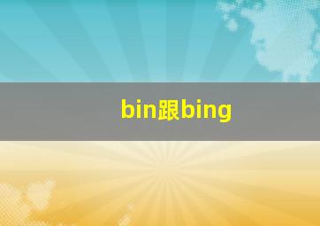 bin跟bing