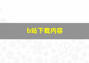 b站下载内容