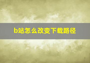 b站怎么改变下载路径