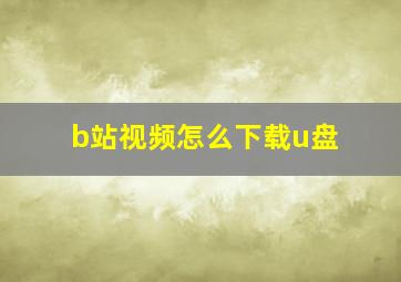 b站视频怎么下载u盘