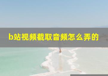 b站视频截取音频怎么弄的