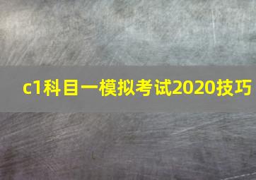 c1科目一模拟考试2020技巧