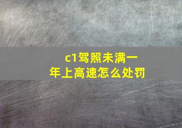 c1驾照未满一年上高速怎么处罚